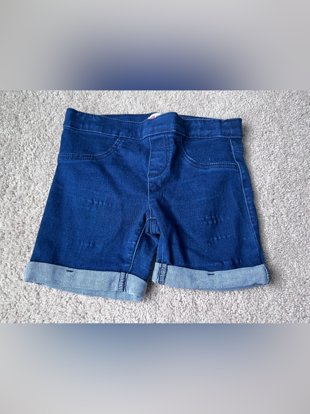 Levi's Girls Dark Blue Rolled-Hem Denim Shorts